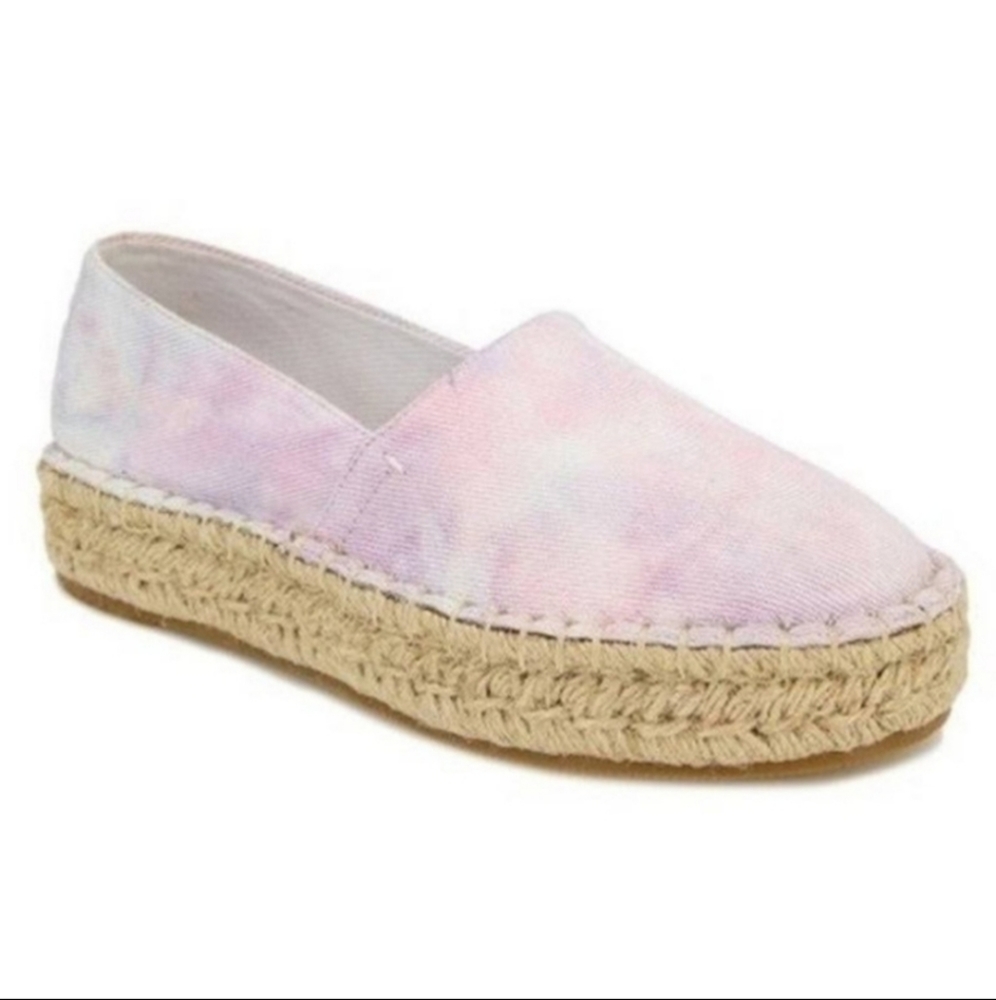Splendid Laney Pastel Cotton Candy Tie-Dye Platform Espadrilles Shoes 8